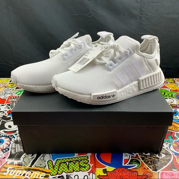 adidas gazelle silver green womens Shop White Womens adidas NMD R1 Slip On Sneakers – Shoebacca main image 0